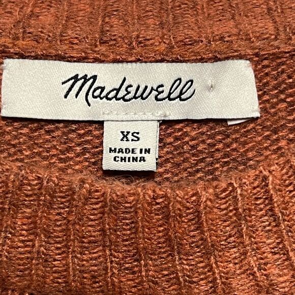 MADEWELL Ayres Wide Sleeve Alpaca Blend Pullover Sweater In Heather Cumin Sz XS - Picture 4 of 8